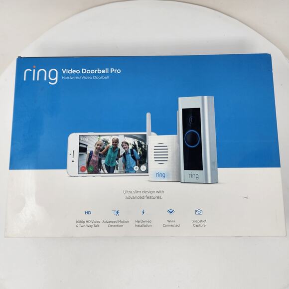Ring Doorbell Pro Hardwired with Chime Pro Wifi Repeater 2540AH640L-A05FX - Picture 1 of 8